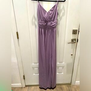 New chiffon long lavender dress with slit. David’s Bridal, Wedding formal size 2